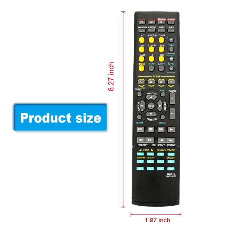 AULCMEET RAV315 Replace Remote Control Compatible with Yamaha AV Receiver Home Theater RX-V3800 RXV3800 RX-V650 RXV650 V459 RX-V663 RXV663 V757 RX-V640 RXV640 RX-V363 RXV363 V377 V620 V640 V1500 HTR-6230 - Image 3